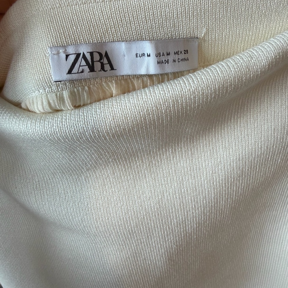 ZARA Cream mixed knit skirt - Picture 4 of 5